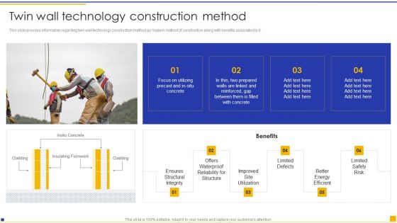 Construction Project Instructions Playbook Twin Wall Technology Construction Method Guidelines PDF