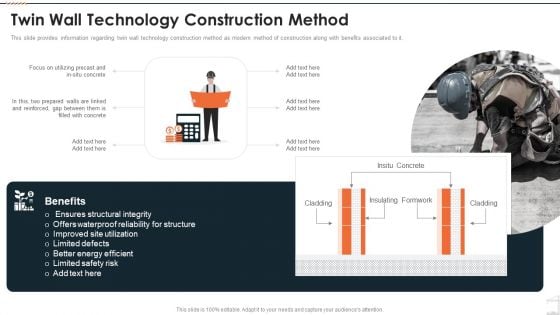 Construction Project Playbook Twin Wall Technology Construction Method Ppt Diagram Templates PDF