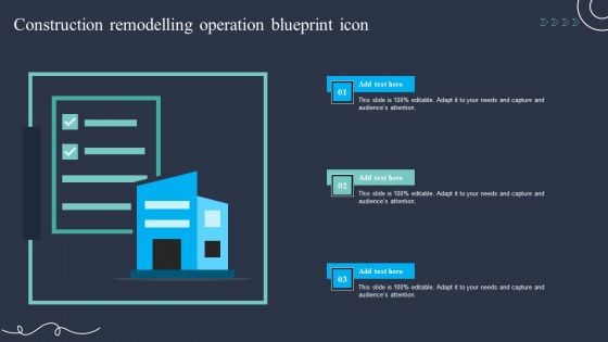 Construction Remodelling Operation Blueprint Icon Mockup PDF