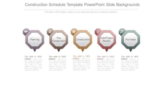 Construction Schedule Template Powerpoint Slide Backgrounds