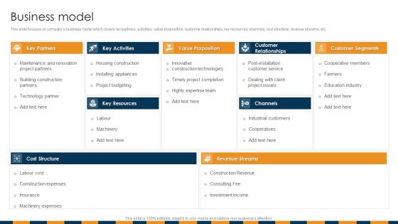 Construction Services Company Profile Business Model Formats PDF