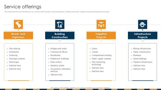 Construction Services Company Profile Service Offerings Structure PDF