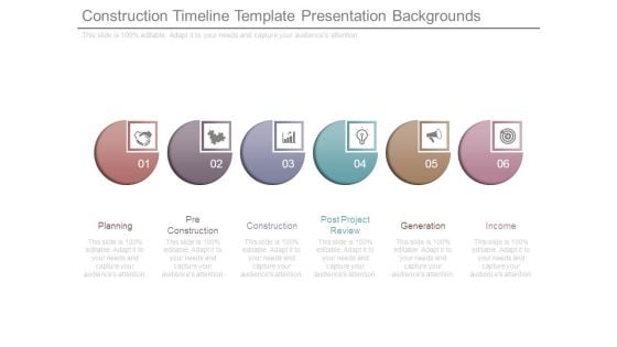 Construction Timeline Template Presentation Backgrounds