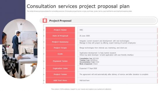 Consultation Services Project Proposal Plan Slides PDF