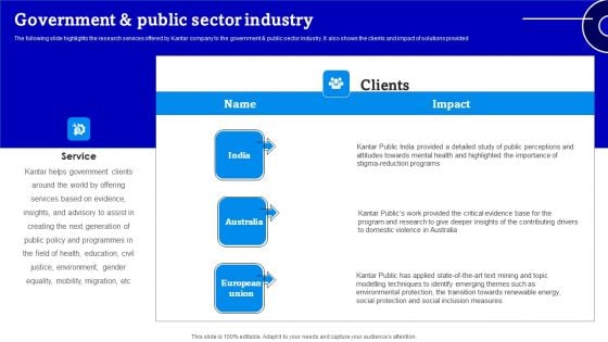 Consulting Firm Business Profile Government And Public Sector Industry Structure PDF