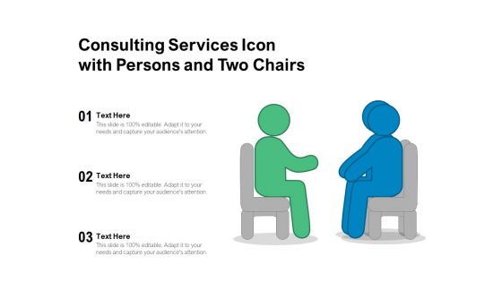 Consulting Services Icon With Persons And Two Chairs Ppt PowerPoint Presentation File Example PDF