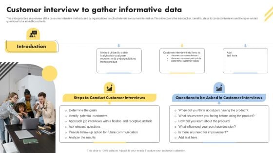Consumer Buying Behavior Customer Interview To Gather Informative Data Portrait PDF