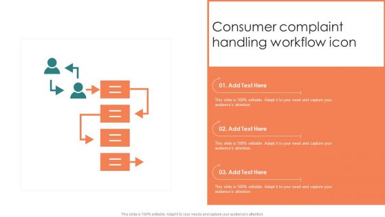 Consumer Complaint Handling Workflow Icon Ppt Layouts Vector PDF