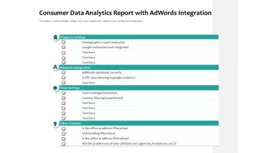 Consumer Data Analytics Report With Adwords Integration Ppt PowerPoint Presentation Gallery Sample PDF