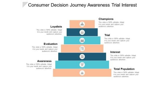 Consumer Decision Journey Awareness Trial Interest Ppt Powerpoint Presentation Model Clipart Images