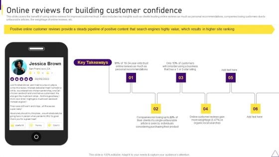 Consumer Journey Mapping Techniques Online Reviews For Building Customer Confidence Brochure PDF