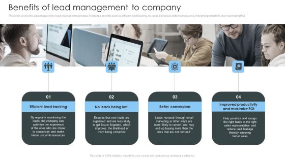 Consumer Lead Generation Process Benefits Of Lead Management To Company Portrait PDF