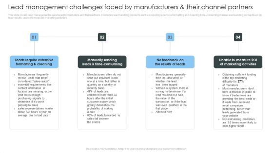 Consumer Lead Generation Process Lead Management Challenges Faced By Manufacturers Topics PDF