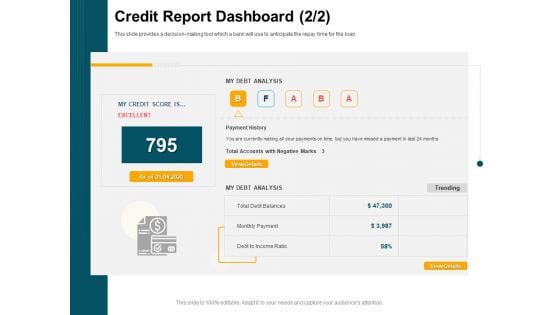Consumer Lending Procedure Credit Report Dashboard Ppt Ideas Portrait PDF Consumer Lending Procedure Credit Report Dashboard Ppt Ideas Portrait PDF