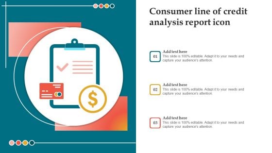 Consumer Line Of Credit Analysis Report Icon Slides PDF