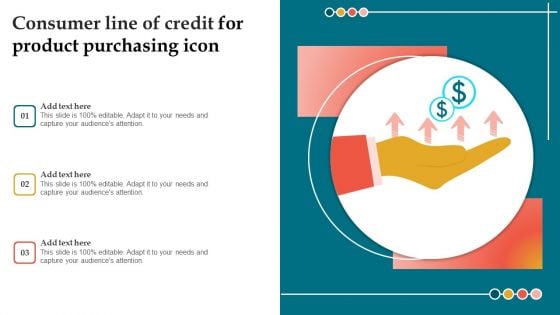 Consumer Line Of Credit For Product Purchasing Icon Ideas PDF