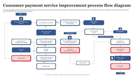 Consumer Payment Service Improvement Process Flow Diagram Infographics PDF