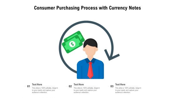 Consumer Purchasing Process With Currency Notes Ppt PowerPoint Presentation File Clipart Images PDF