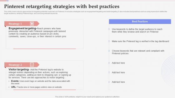 Consumer Retargeting Techniques Pinterest Retargeting Strategies With Best Practices Template PDF Consumer Retargeting Techniques Pinterest Retargeting Strategies With Best Practices Template PDF