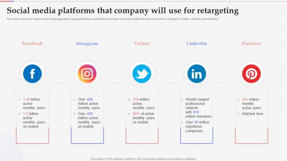 Consumer Retargeting Techniques Social Media Platforms That Company Will Use For Retargeting Brochure PDF