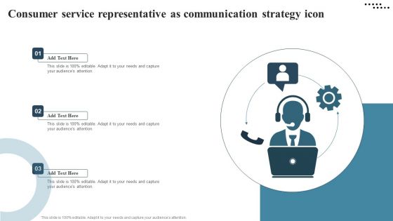 Consumer Service Representative As Communication Strategy Icon Formats PDF