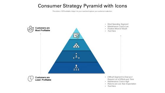 Consumer Strategy Pyramid With Icons Ppt PowerPoint Presentation Background Designs