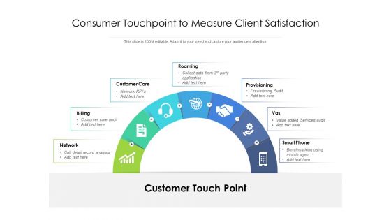 Consumer Touchpoint To Measure Client Satisfaction Ppt PowerPoint Presentation File Grid PDF