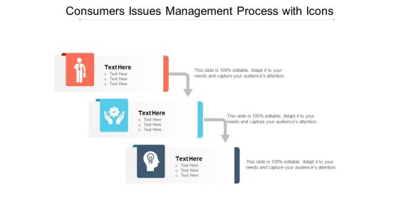 Consumers Issues Management Process With Icons Ppt PowerPoint Presentation Layouts Aids PDF