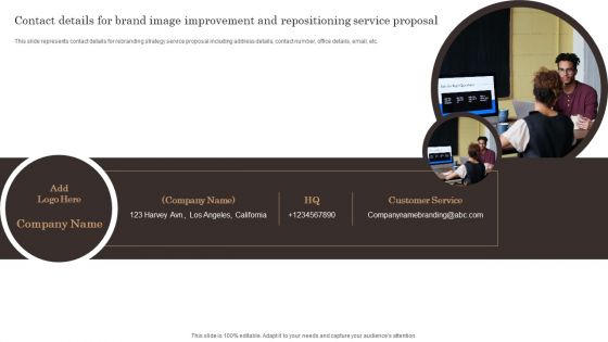 Contact Details For Brand Image Improvement And Repositioning Service Proposal Sample PDF