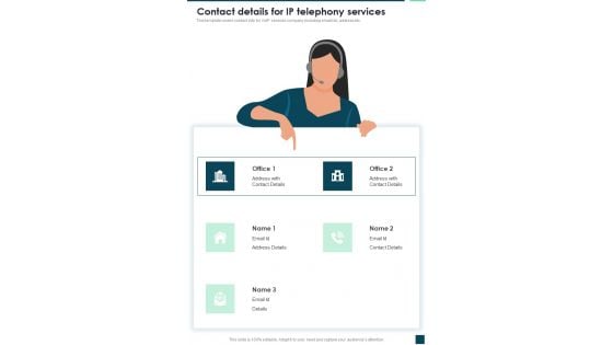 Contact Details For IP Telephony Services One Pager Sample Example Document