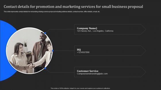 Contact Details For Promotion And Marketing Services For Small Business Proposal Sample PDF Contact Details For Promotion And Marketing Services For Small Business Proposal Sample PDF