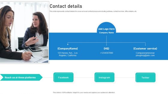 Contact Details House Snow Removal Solutions Proposal Ppt Icon Slide Portrait PDF