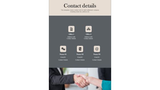 Contact Details Loan Settlement Agreement One Pager Sample Example Document Contact Details Loan Settlement Agreement One Pager Sample Example Document