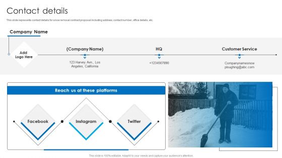 Contact Details Snow Cleaning Services Proposal Ppt Professional Templates PDF