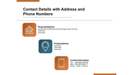 Contact Details With Address And Phone Numbers Ppt PowerPoint Presentation File Images PDF