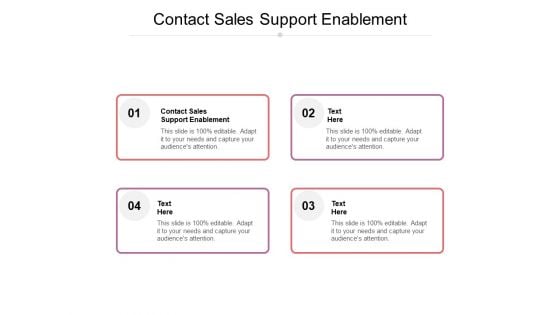 Contact Sales Support Enablement Ppt PowerPoint Presentation Layouts Slide Portrait Cpb