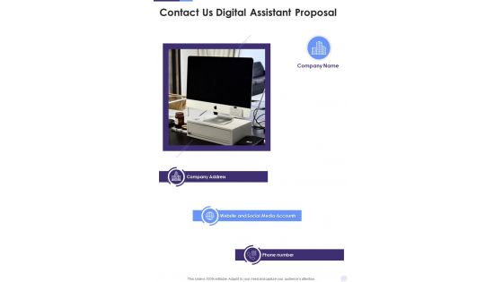 Contact Us Digital Assistant Proposal One Pager Sample Example Document Contact Us Digital Assistant Proposal One Pager Sample Example Document
