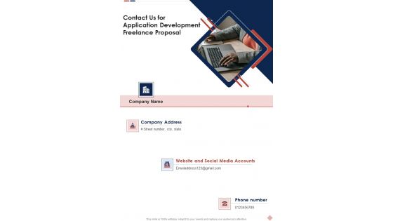 Contact Us For Application Development Freelance Proposal One Pager Sample Example Document Contact Us For Application Development Freelance Proposal One Pager Sample Example Document