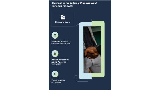 Contact Us For Building Management Services Proposal One Pager Sample Example Document