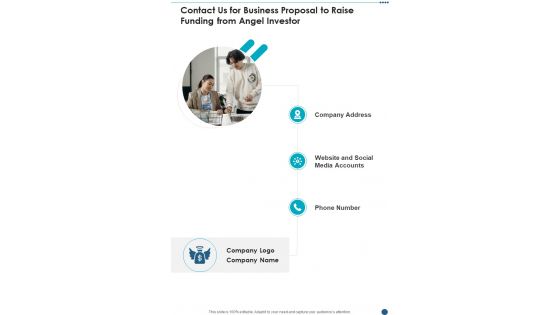 Contact Us For Business Proposal To Raise Funding From Angel Investor One Pager Sample Example Document