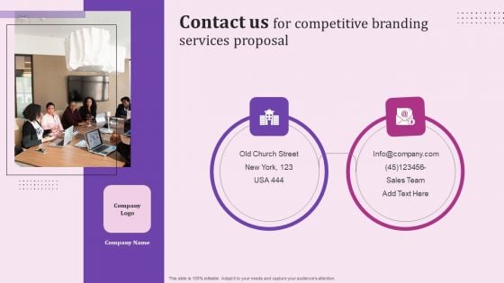 Contact Us For Competitive Branding Services Proposal Template PDF