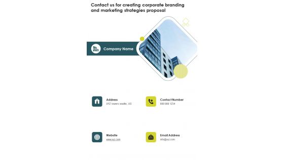 Contact Us For Creating Corporate Branding Marketing Strategies One Pager Sample Example Document Contact Us For Creating Corporate Branding Marketing Strategies One Pager Sample Example Document