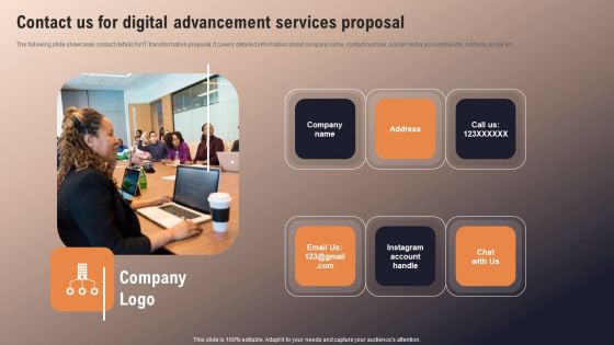 Contact Us For Digital Advancement Services Proposal Summary PDF