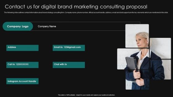 Contact Us For Digital Brand Marketing Consulting Proposal Ppt Pictures Templates PDF