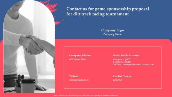 Contact Us For Game Sponsorship Proposal For Dirt Track Racing Tournament Structure PDF