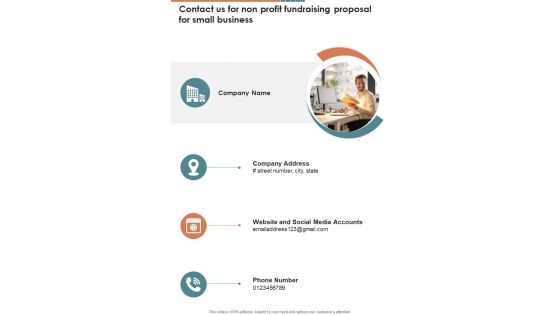 Contact Us For Non Profit Fundraising Proposal For Small Business One Pager Sample Example Document Contact Us For Non Profit Fundraising Proposal For Small Business One Pager Sample Example Document