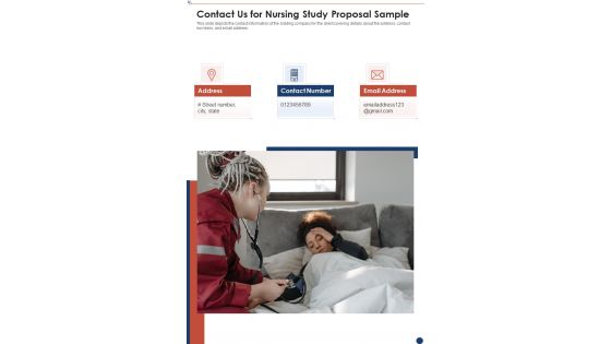Contact Us For Nursing Study Proposal Sample One Pager Sample Example Document