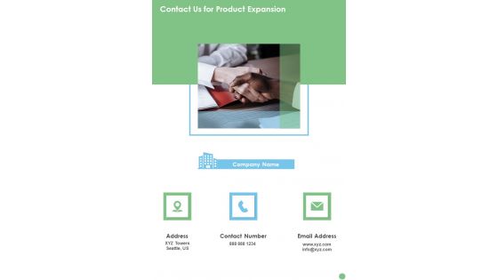 Contact Us For Product Expansion One Pager Sample Example Document