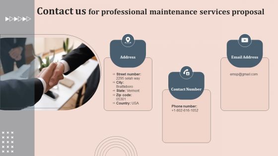 Contact Us For Professional Maintenance Services Proposal Structure PDF