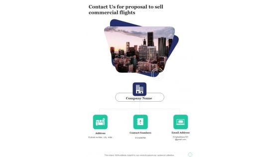 Contact Us For Proposal To Sell Commercial Flights One Pager Sample Example Document Contact Us For Proposal To Sell Commercial Flights One Pager Sample Example Document